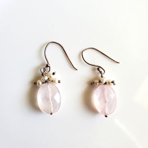 Crystal and pearl dangle earrings